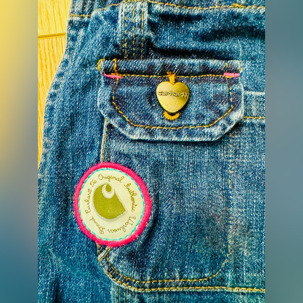 Carhartt Girls Denim Overalls Size 12 - Picture 3 of 8